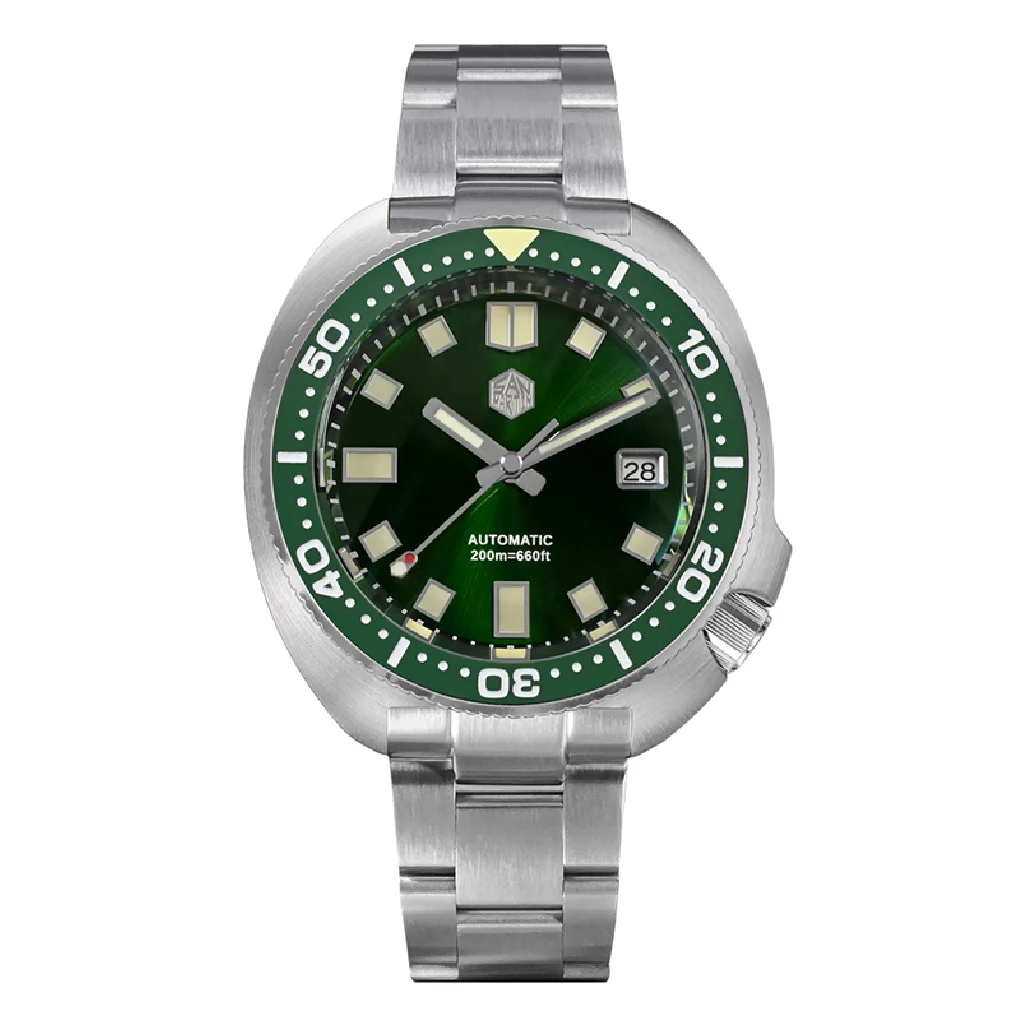

San Martin Men Diver Watch 44MM Turtle Automatic Luxury Mechanical Wristwatch Military Sapphire 200M Waterproof C3 Luminous NH35