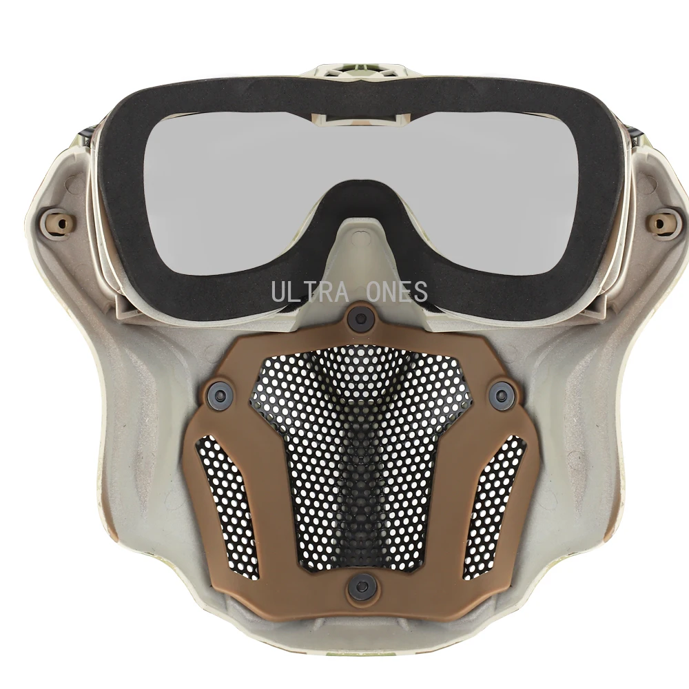 2 Lens Tactical Mask Goggles CS Airsoft Protection Full Face with Micro Fan Anti-fog Hunting Shooting Sports Masks | Спорт и