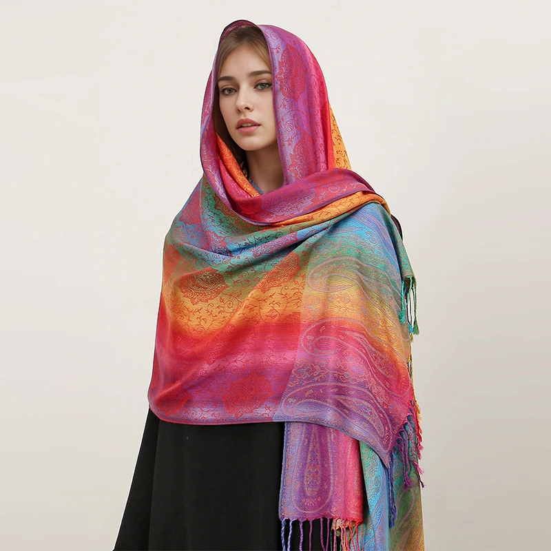 Женский кашемировый шарф с принтом