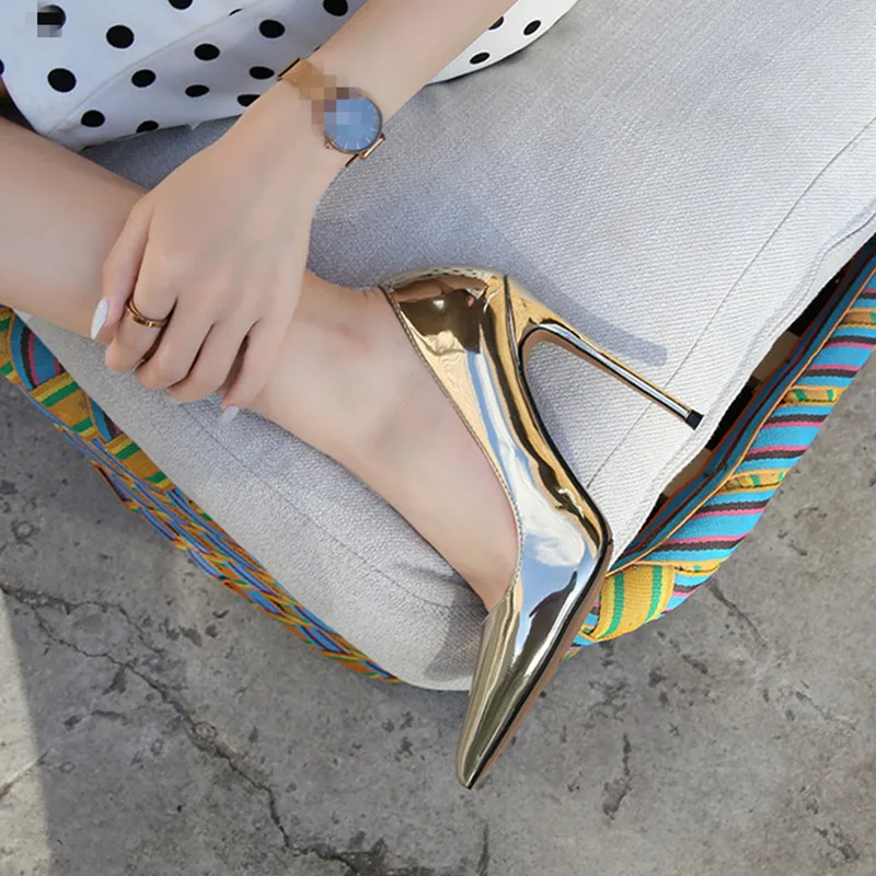 Size 44 45 46 Pumps For Women Party Shoes 2023 Solid Fashion Club Heeled Shoes Pointed-toe Sexy Woman Thin 12cm High Heels Shoes