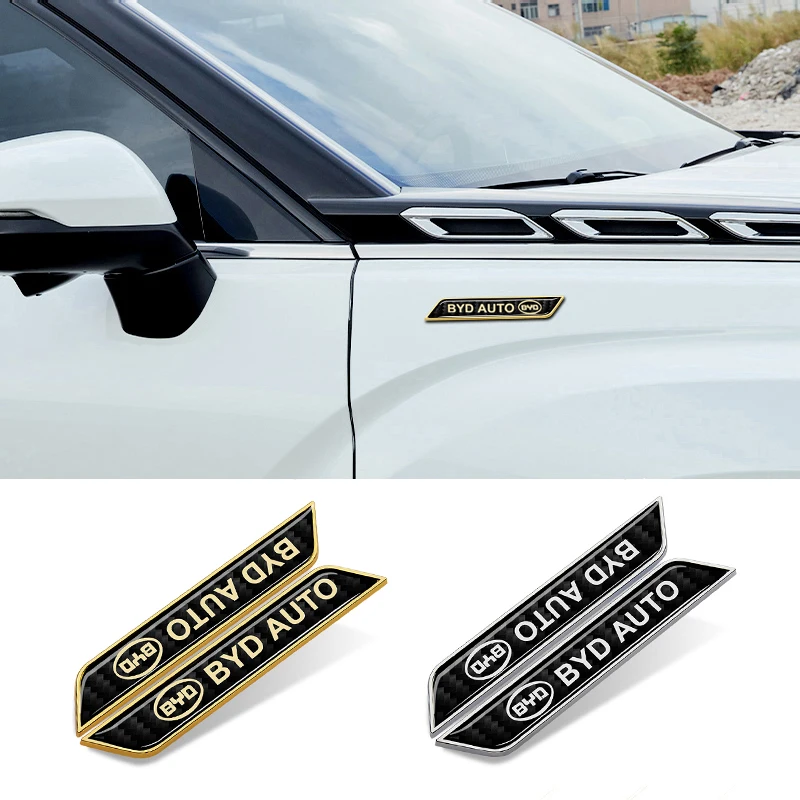 

2pcs Car Styling Sticker Fender Body Trunk Emblem for BYD Han 13 F6 S7 S8 F3R G3 E5 M6 Song Yuan Qin Surui Tang Auto Accessories