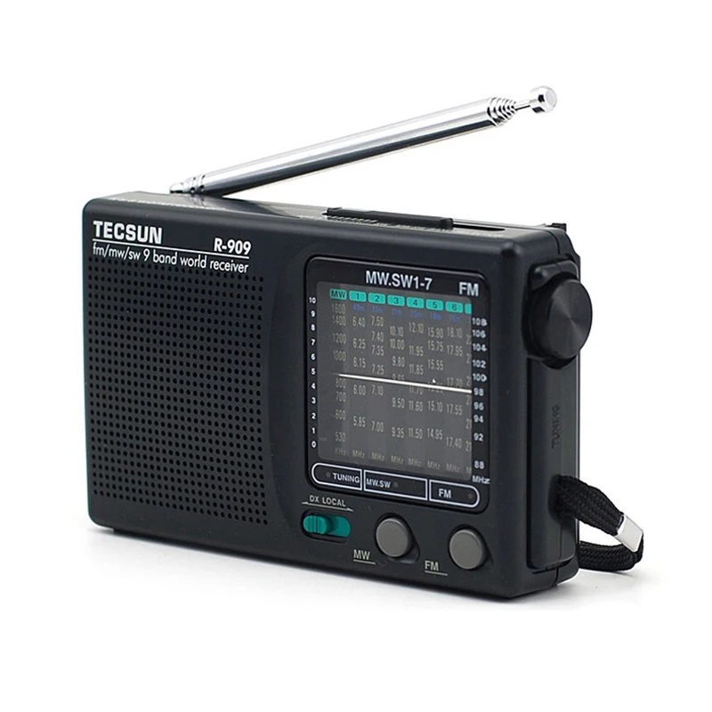 

TECSUN R-909 Portable Radio FM MW(AM) SW(Shortwave) 9 Bands World Receiver