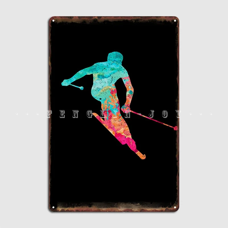

Skifahrer поп-арт стильный металлический плакат табличка для детской вечевечерние НКИ для создания стен декор жестяные Плакаты для знаков