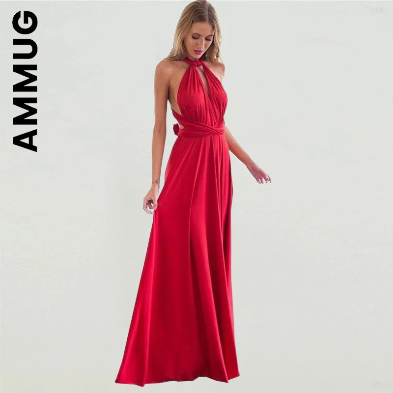 

Ammug Women Dress New Cheap Robe Bandage Bridesmaids Infinity Long Dress Party Holiday All-Match Clothing Vestidos Female