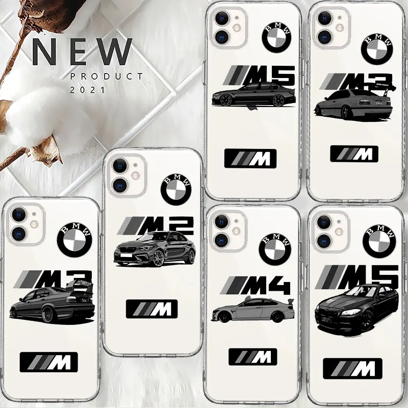 

Black Car-BMW-M2-M3-M4-M5 Clear Phone Case For Apple iPhone 14 13 12 11 Pro Max 13 12 Mini XS Max XR X 7 8 6 6S Plus Cover
