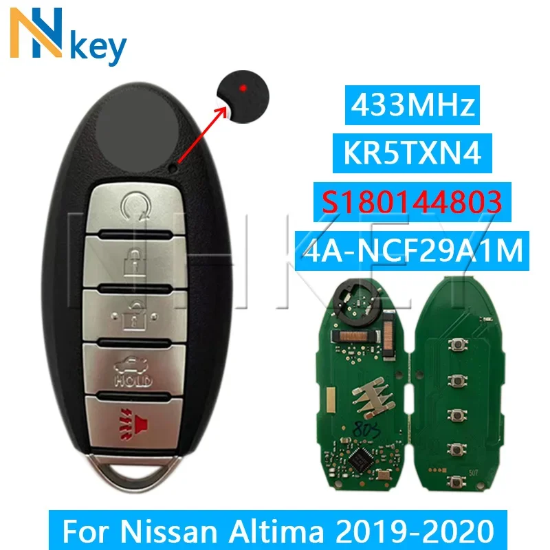 

NH КЛЮЧ S 180144803 Умный автомобильный ключ KR5TXN4 для Nissan Altima 2019-2020 4A чип 433,92 МГц 4 + 1 кнопка брелок