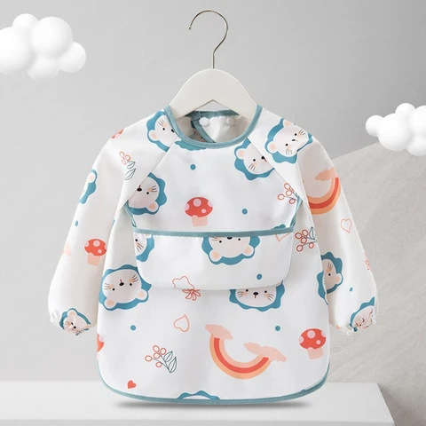 Детский водонепроницаемый халат из полиэстера с рисунком мультфильмов