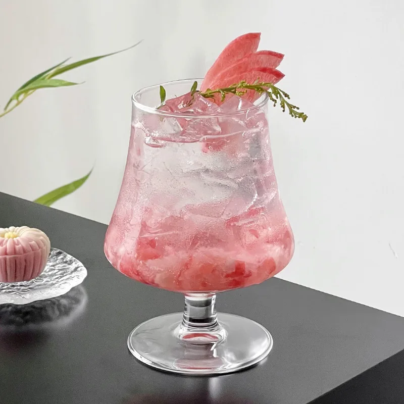 Стеклянная чашка с высокими штанинами в китайском стиле Прозрачная Талия для