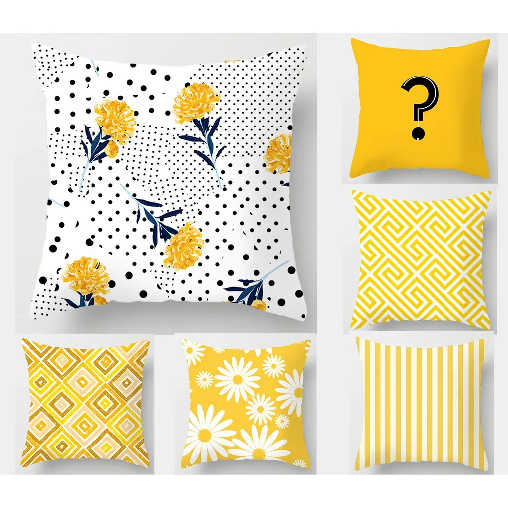 

Чехол для подушки с геометрическим желтым цветком, наволочка для дивана, наволочка для домашнего декора, наволочка