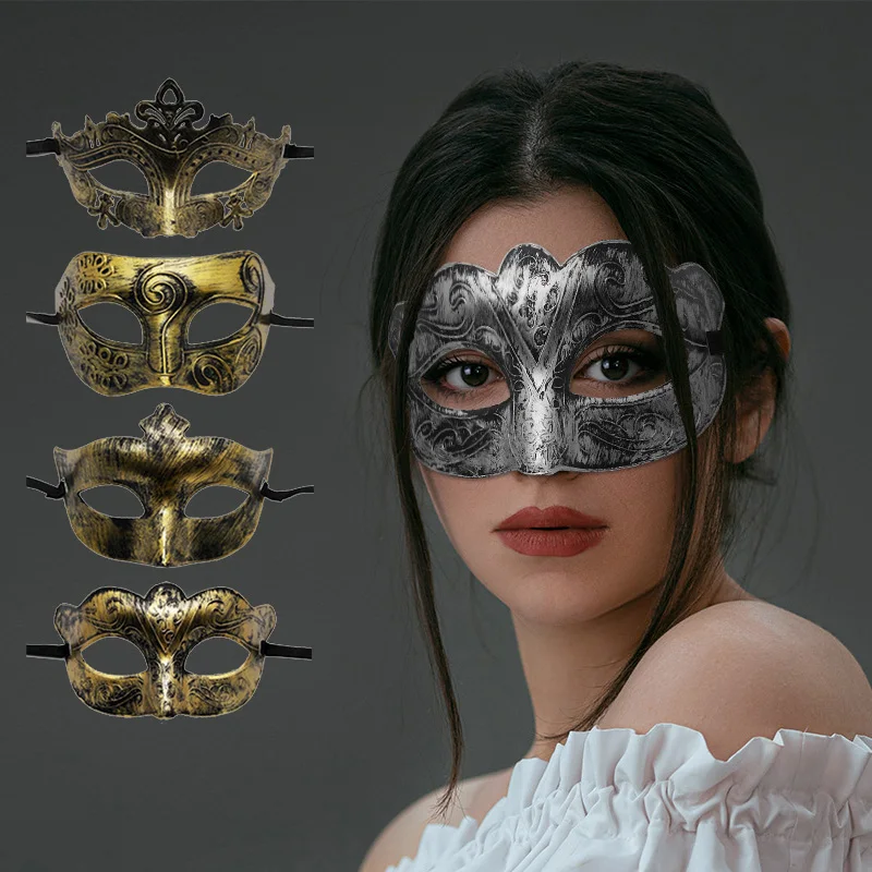 

Маска для маскарада, модная искусственная маска для лица, полированная античная серебряная/Золотая искусственная маска для взрослых