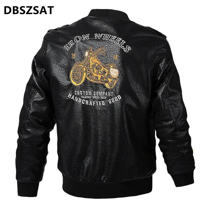 M-5xl Мужская куртка из искусственной кожи весна-осень мужское пальто с