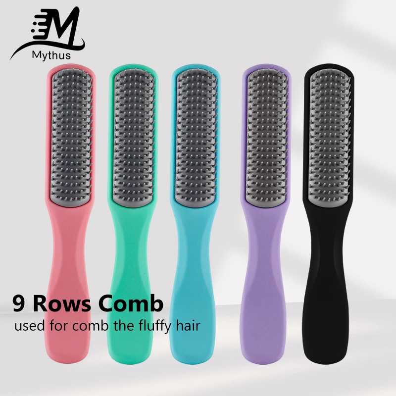 

Professional Hair Detangling Brush Ribs Comb for Women Barber Hair Care Comb 5 Colors 9 Rows Hair Brush Scalp Massage Hair Comb