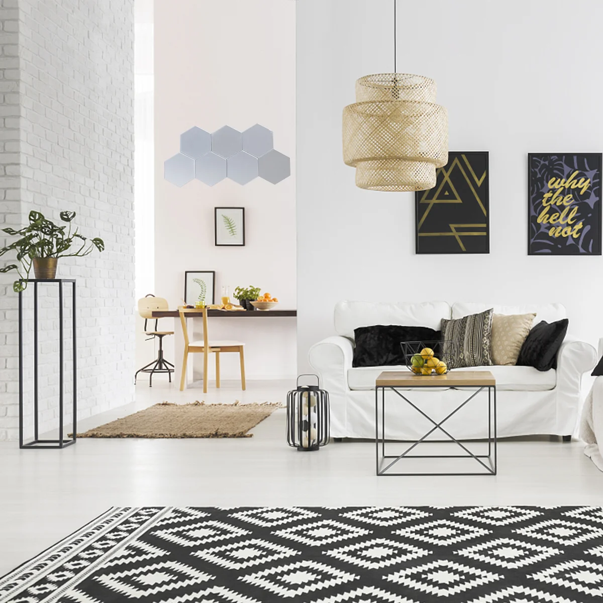 

Wall Mirror Decor Stickers Hexagonal Decals Modern Acrylic Diy Sticker Decoration Removable