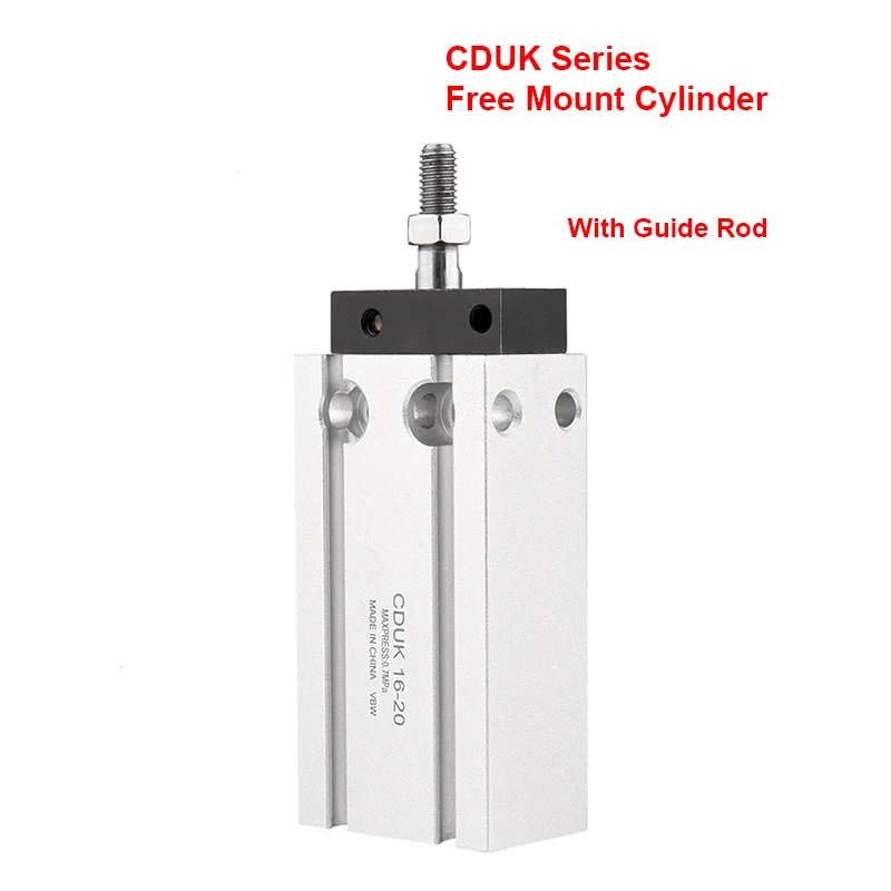 

CDUK Series Free Mount Cylinder Non-rotating Rod Type Double Acting Single Rod Bore 6/10/16/.../32 mm Stroke 5/10/15/.../50 mm