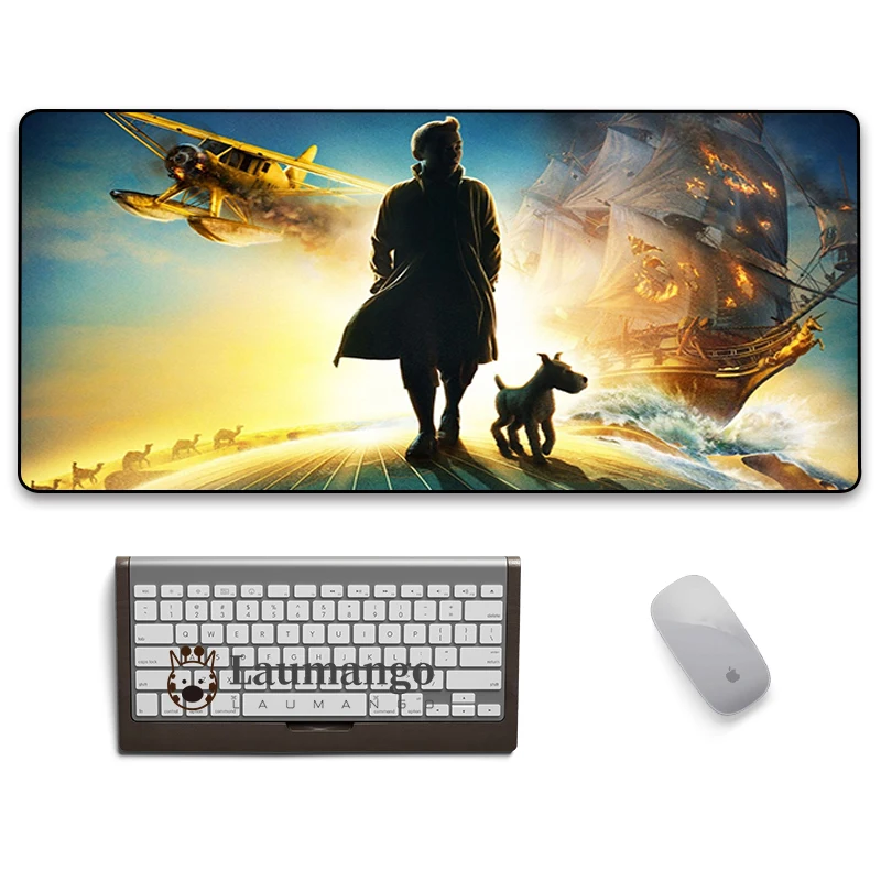 Office Accessories Extended Gamer Large Carpet Keyboard Custom Big Cute Mouse Pad Adventures Of Tintin Pc Gaming Computer Mat