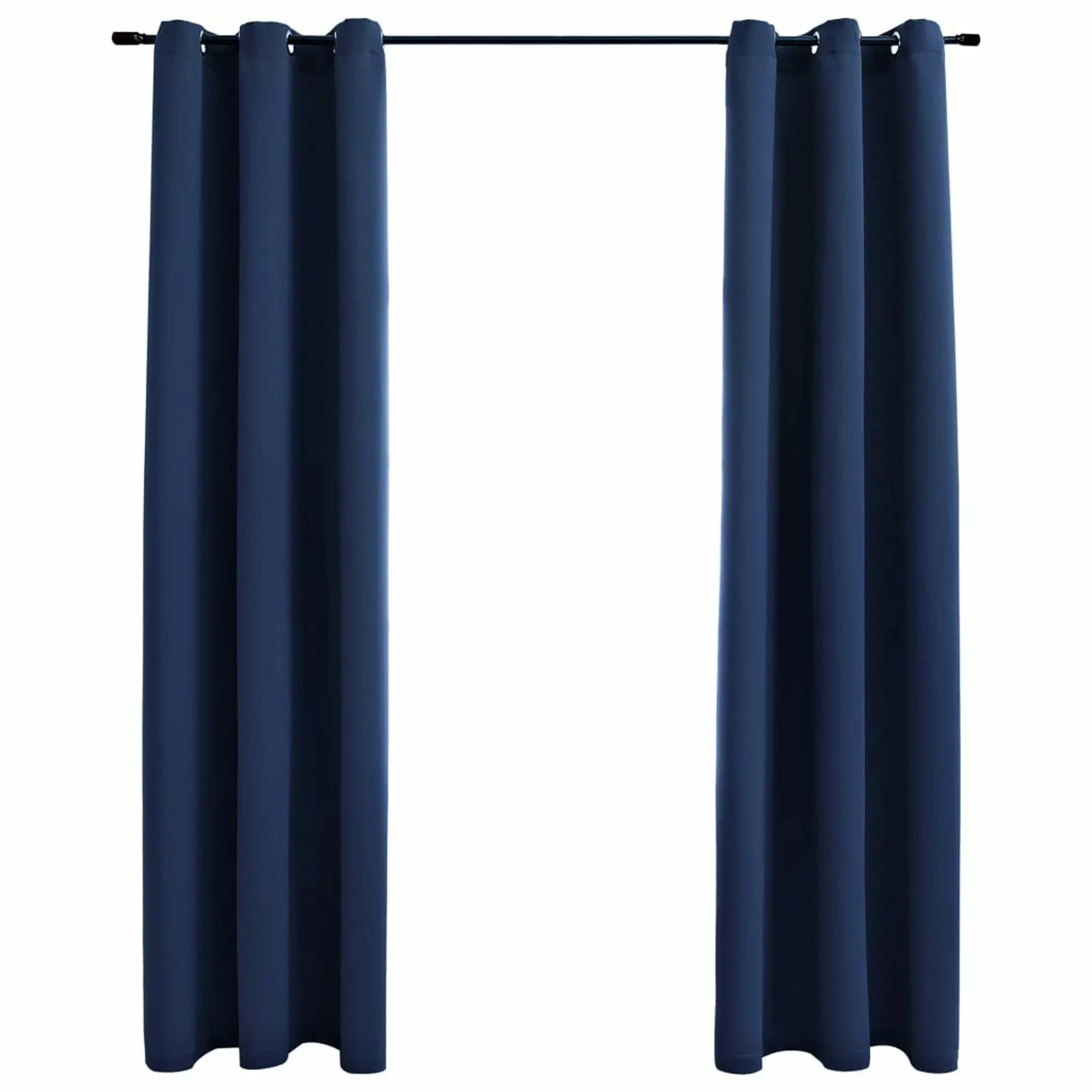 

Blackout Curtains with Rings 2 pcs Navy Blue 37"x63" Fabric