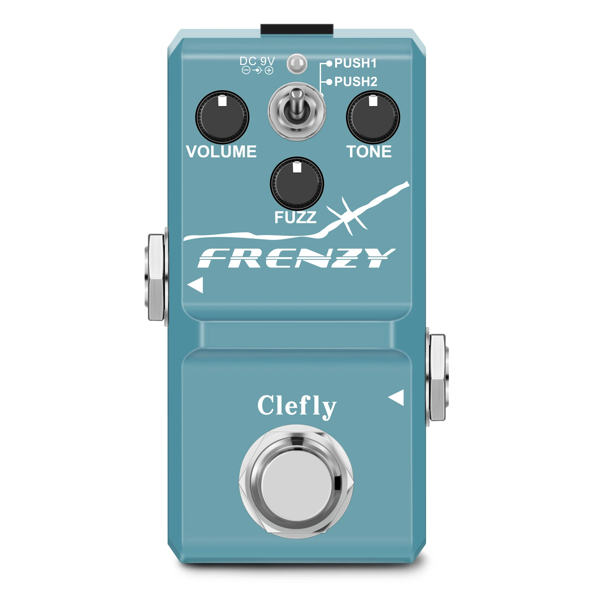 Clefly LN-322 FRENZY Mini Guitar Pedal Classic Fuzz Tone Creamy Violin-Like Sound Mini Full Metal Shell 2 Modes For Bass Guitars