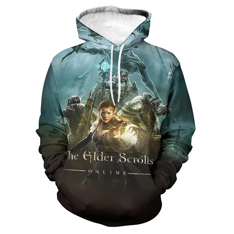 

The Elder Scrolls V Skyrim Hoodie Men Clothing 3D Nordic Warrior Dragon Totem Print Hoodies Women Harajuku Fashion y2k Pullovers