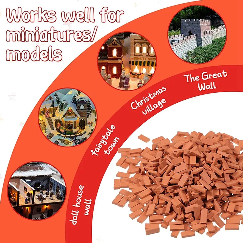 300 шт. мини-красные настенные кирпичи модель кирпича строительный набор
