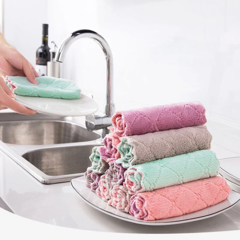 

10 шт., салфетка из микрофибры для мытья посуды