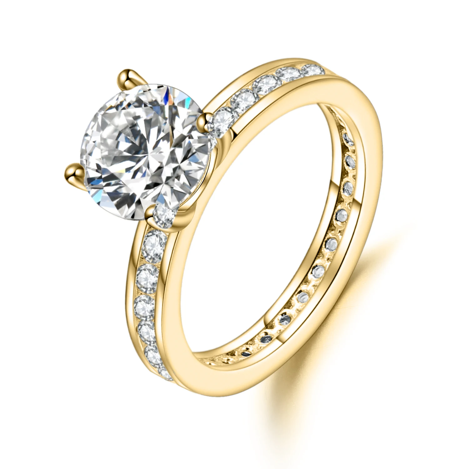 

GEM'S BALLET 925 Silver 585 14K 10K 18K Gold Rings 2.00Ct 8mm EF Color Moissanite Wedding Engagement Rings For Women Jewelry