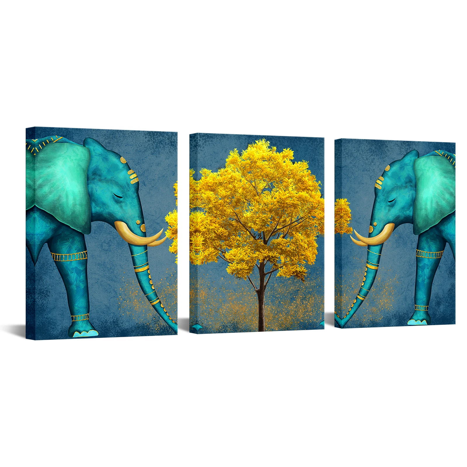 3 шт. абстрактные картины на холсте слон и дерево