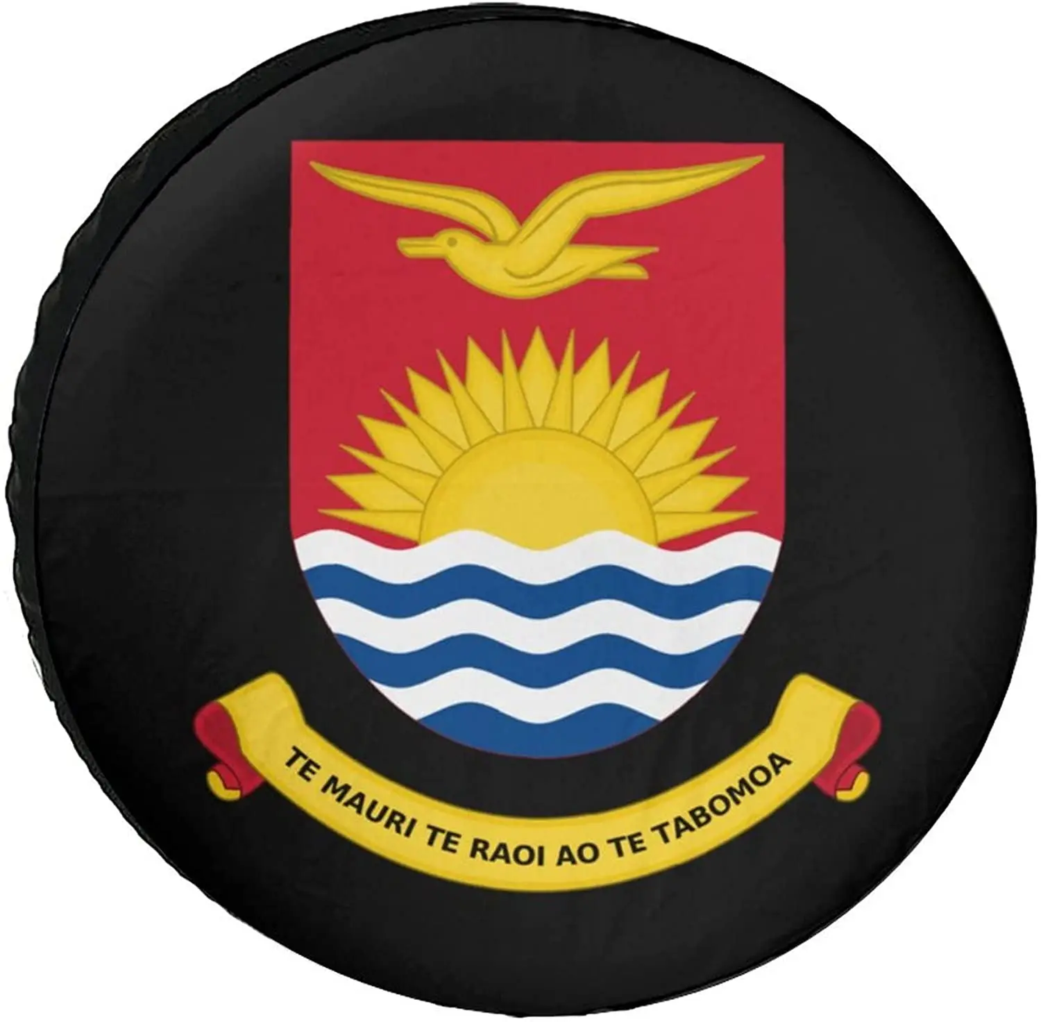 

Coat of Arms of Kiribati Waterproof Coating Tire Cover Portable Wheel Bags Sun Rain Snow Protector