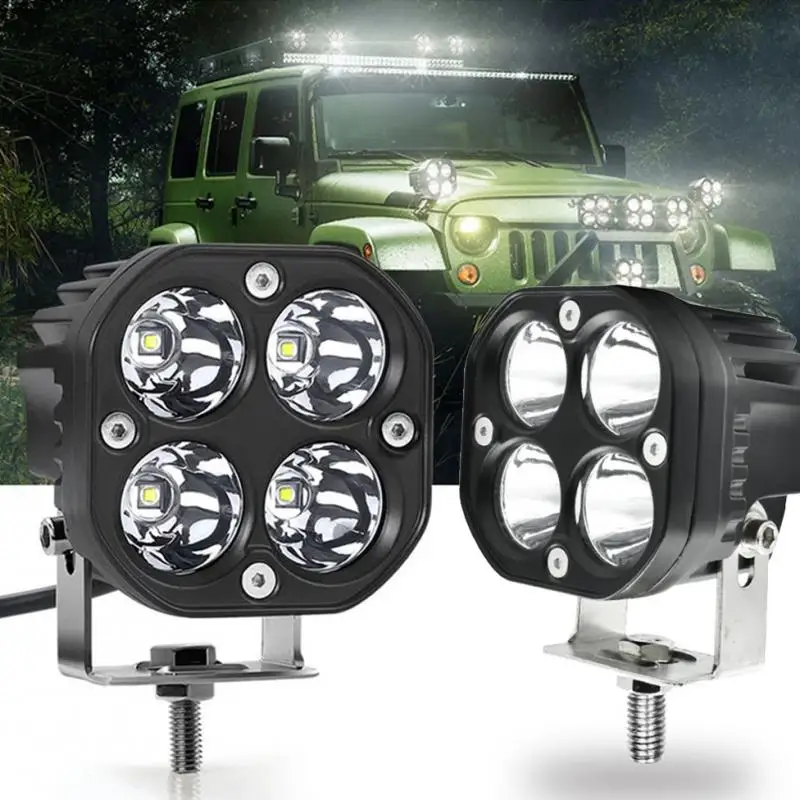 4LED Running Lights for Cars Motorcycle Led Bar Fog Light Headlights Spotlight DRL Pod Lamps Auto Niva Lada 4x4 Off Road ATV - купить по