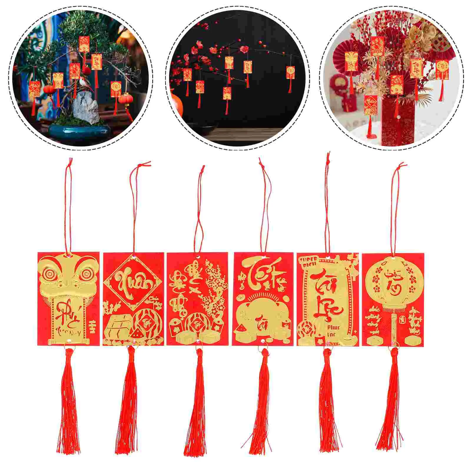 Вьетнамские новогодние подвесные блюдца с растениями для уличных украшений