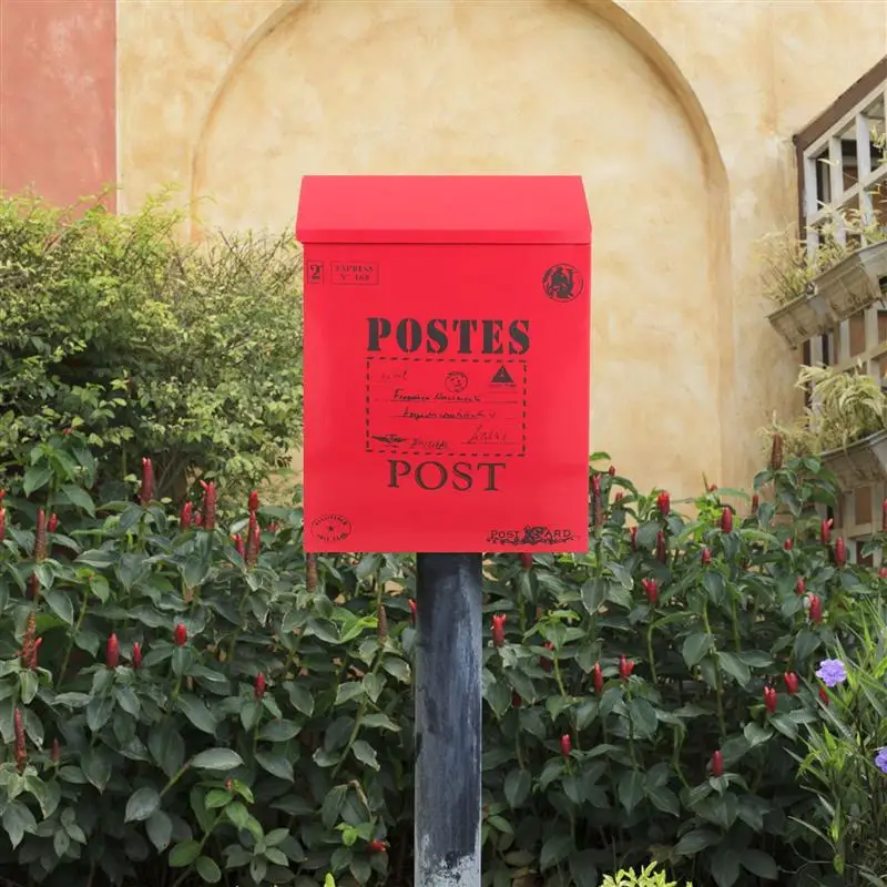 

1PC Wall Mount Mailbox Newspaper Box Vintage Wall Mount Mailbox Post Box With Lock Garden Metal Mail Box
