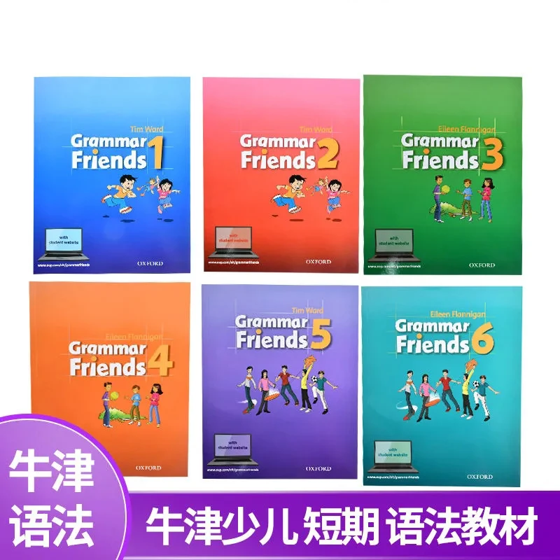 6 Books/Set Oxford Grammar Friends 1-6 English Reading Picture Book Primary School Textbook for 6-12 Years Old