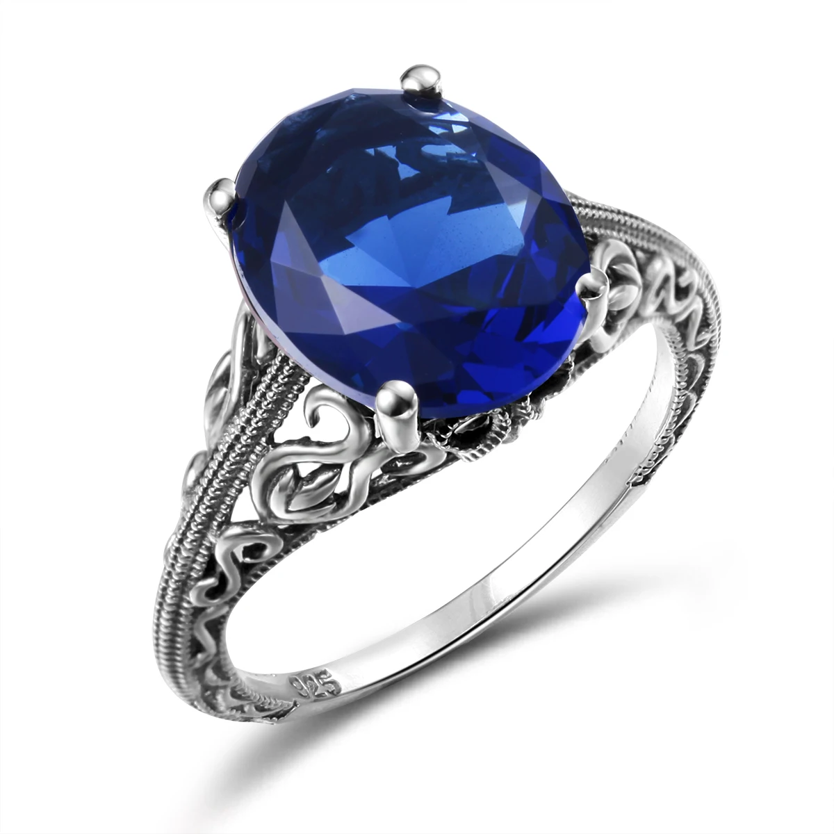 

Madison Audury Vintage Sapphire Gemstone Rings for Women 925 Silver Luxury Crystal Ring Party Accessories Fine Jewelry New in