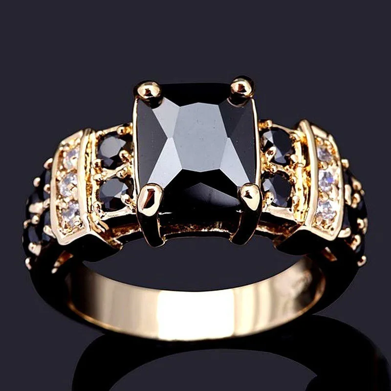 

Luxury 4 Colors Trendy Square Zircon Crystal Rings for Women Finger Engagement Party Fashion Jewelry Whole Sale