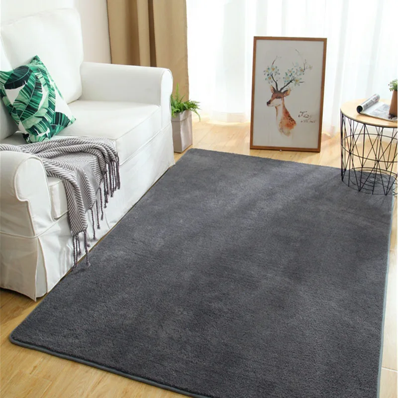 

Утолщенные ковры для гостиной, простые скандинавские Коврики для спальни, Декор, однотонный мягкий ковровое покрытие для раздевалки большой коврик для отдыха
