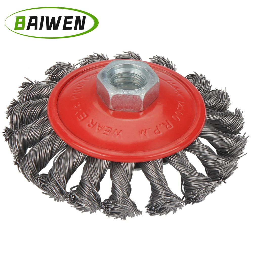 

100mm Steel Twisted Wire Brush Deburring Derusting Angle Grinder Cleaner Accessories Rust Removal Wheel Metal Disc for Home