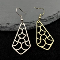 personalized women drop earring hollow out irregular pattern dangle crochet earring stainless steel accessories pendientes mujer