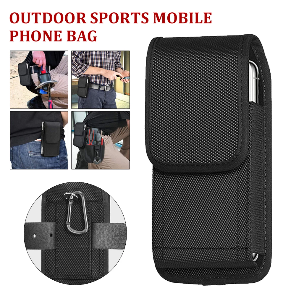 

Tactical Cell Phone Pouch Holster with Free D Shaped Buckle Protable Wallet Card Waist Pack Outdoor Sports Nylon Carrying Case
