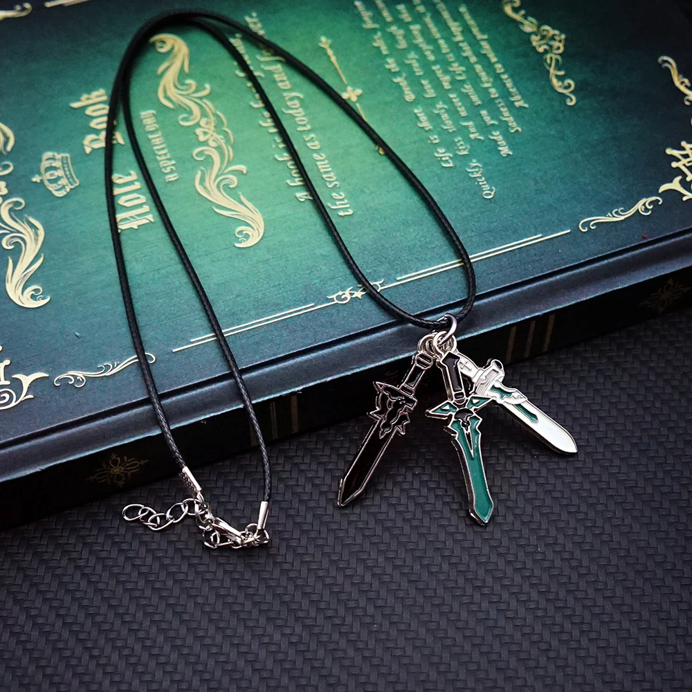 Модное Новое ожерелье с кулоном в виде меча онлайн аниме ювелирные изделия набор