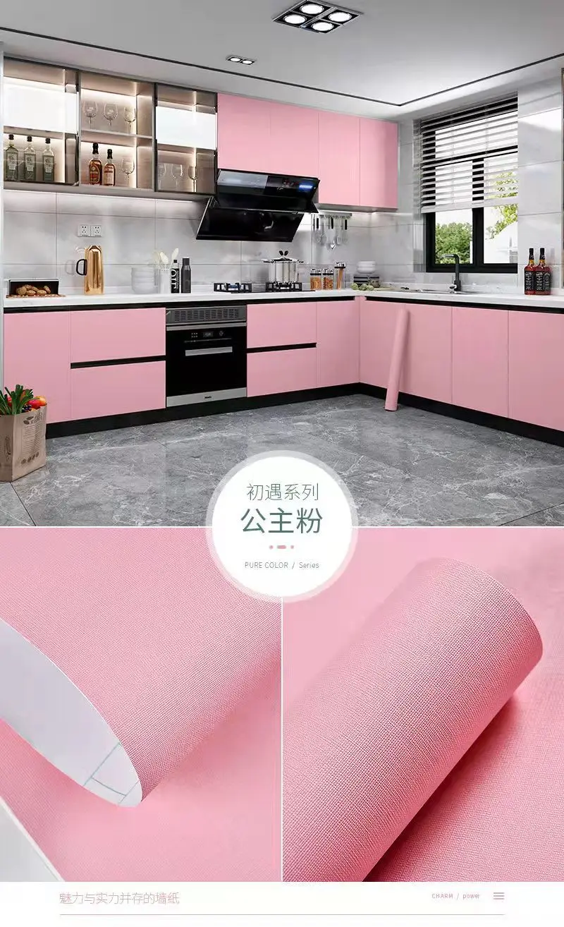 

Однотонная Толстая кухонная Водонепроницаемая маслостойкая наклейка для мебели Кабинета настольные самоклеящиеся обои