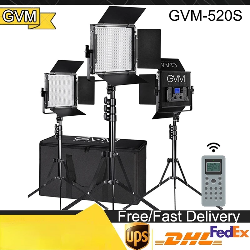 

GVM 520S Led Video Light Kit W Memory Button Function CRI 97 Photography Lighting For Studio Portrait /Video Shooting Interview