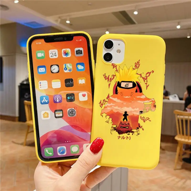 Чехол для телефона с аниме Наруто Итачи IPhone 13 12 11 Pro Max Mini Xs X Xr 6 6s 7 8 Plus чехол желтого