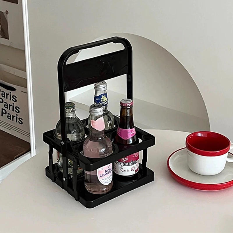 Пластиковая Складная подставка для пивных бутылок с ручкой новинка 2024