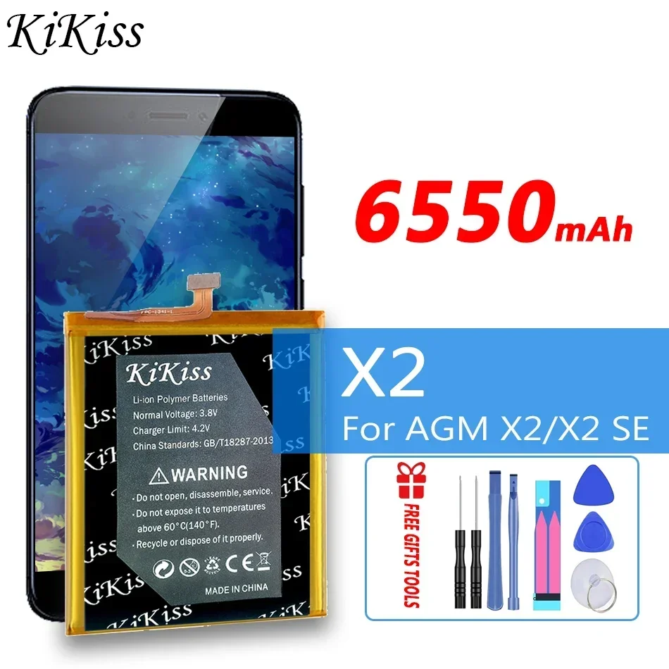 Аккумулятор KiKiss 6550 мАч для AGM X2 SE Сменные аксессуары аккумуляторы