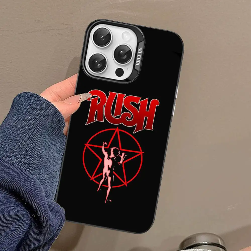Фото Чехол для телефона Famous R-RUSH ROCK BAND для iPhone 16 15 14 13 12 11 17 Pro MAX Plus Pro, матовый, противоударный №5