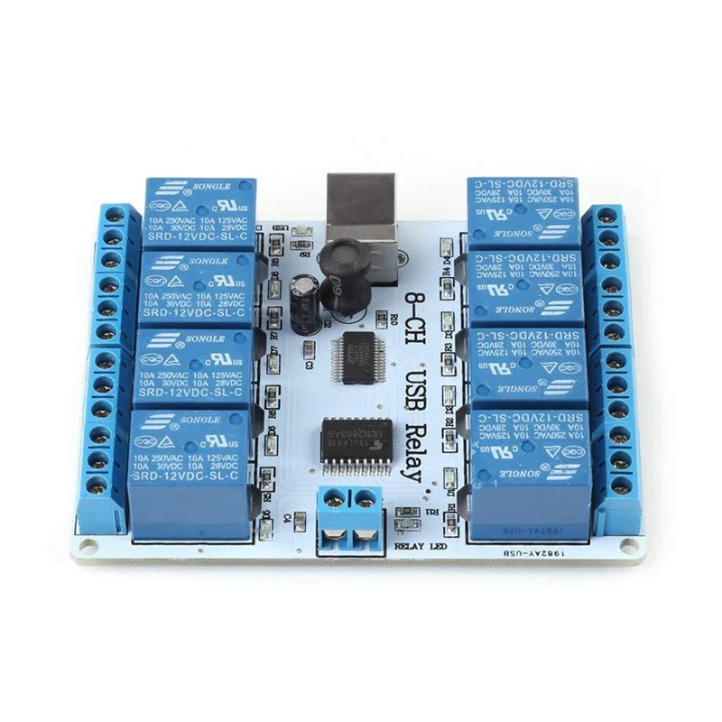 

12V DC 8 Channel USB Relay Module Controller For PLC Automation Control Expansion Module