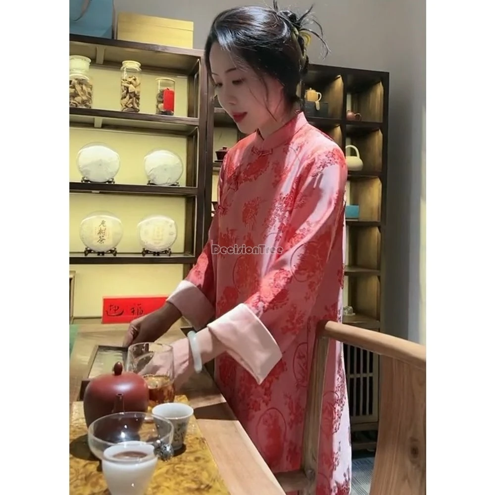 2024 китайский стиль Улучшенный принт с диагональной передней пряжкой Топ Чонсам