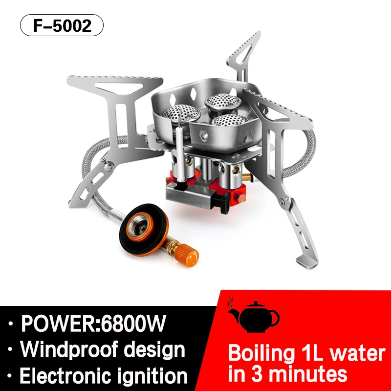 Уличная плита высокой мощности 6800 Вт газовая горелка с 3 ядрами ветрозащитная для