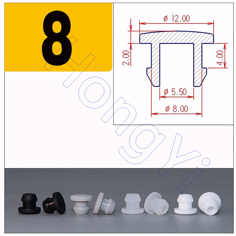 

Прозрачная силиконовая резиновая заглушка с защелкой отверстий, заглушки, уплотнительная пробка, твердая 2,5 3, 3,5 4 мм, полые от 4,5 до 12 мм