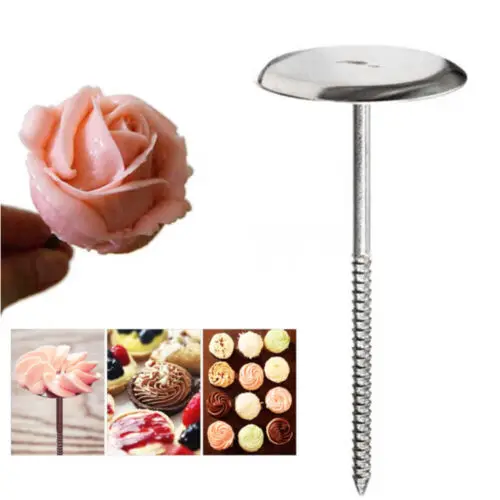 

4Pcs Stainless Steel Piping Cake Flower Decor Lifter Fondant Cake Decorating Tray Cream Transfer Bake Pastry Kitchen Tools