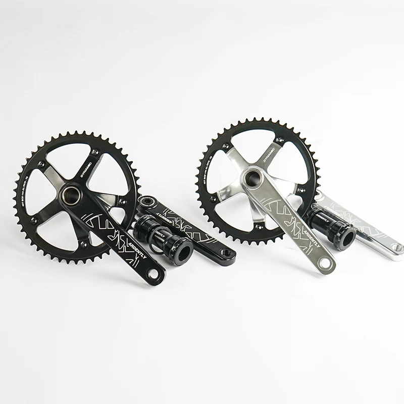 Ardently Alumniun Alloy Crankset Fixed Gear Crank 48T 165mm BCD144 Single Speed Bicycle Track Bike Chainwheel Cycling Accessory